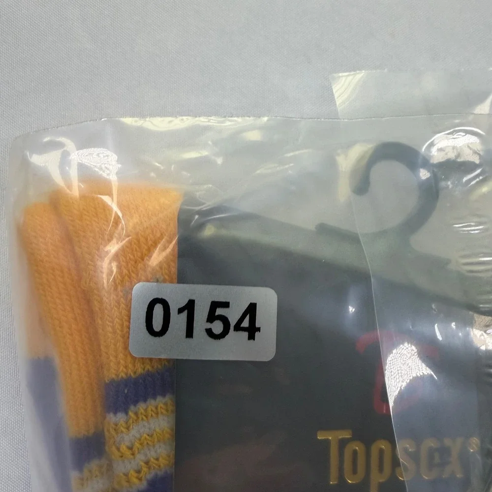 Topsox LSU Tigers Sock Madness Crew Purple Gold Athletic Socks Mens 6-12.5 NEW